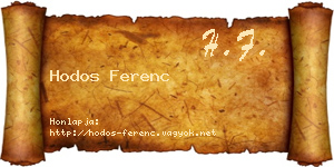 Hodos Ferenc névjegykártya