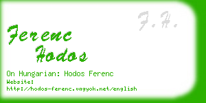ferenc hodos business card